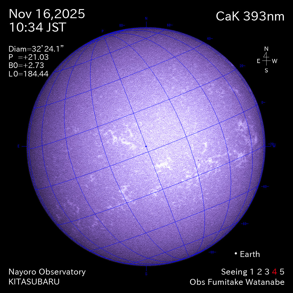2025年11月16日 CaK波長の太陽