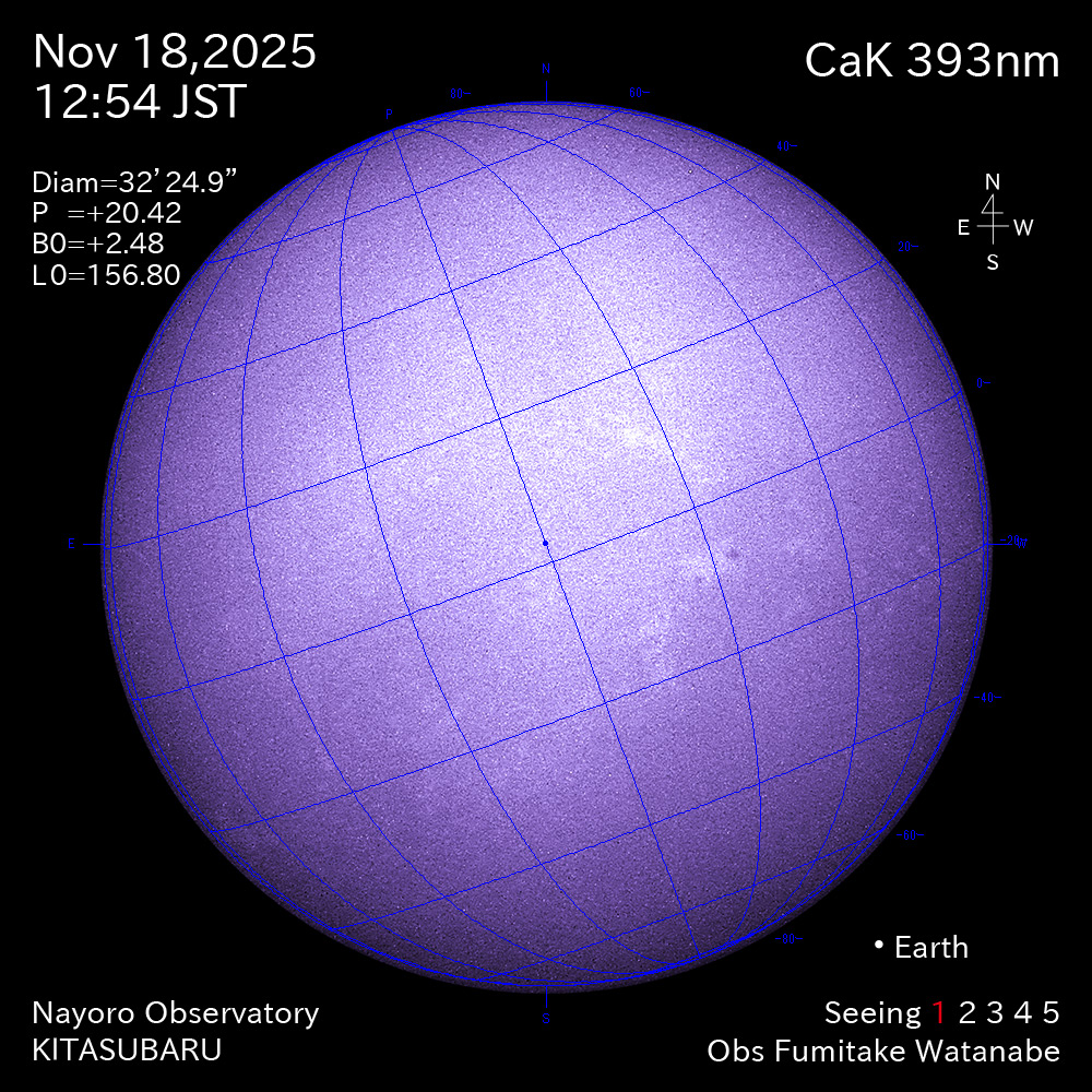 2025年11月18日 CaK波長の太陽
