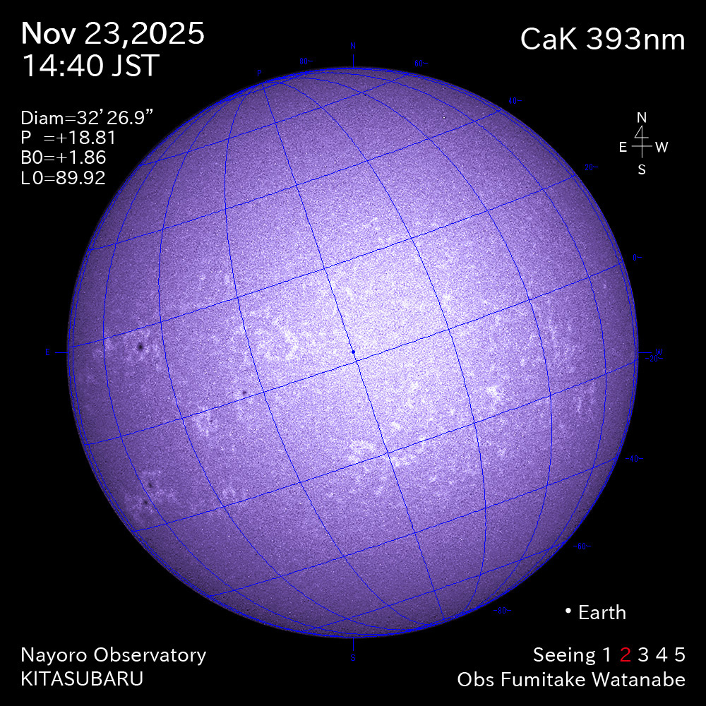 2025年11月23日 CaK波長の太陽