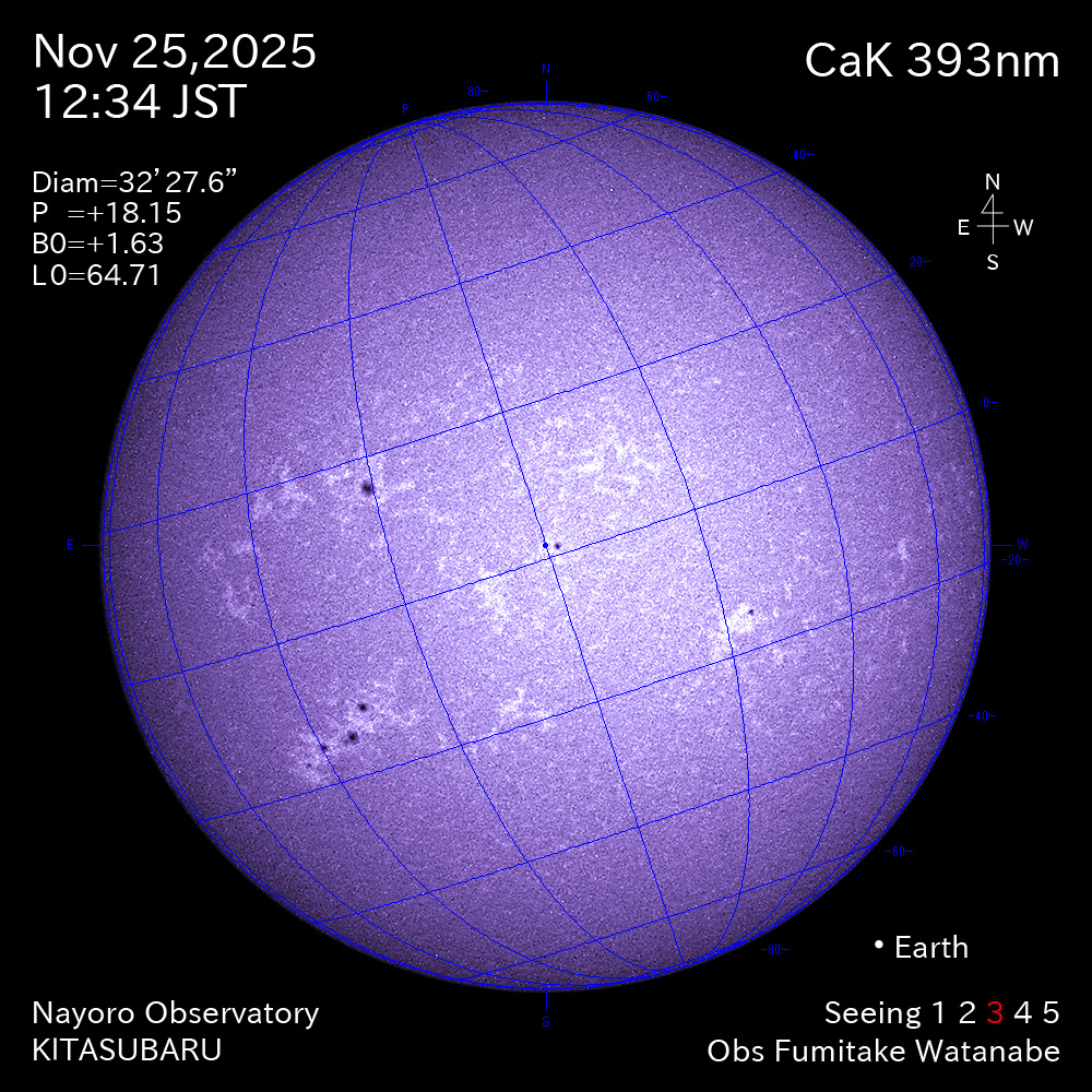 2025年11月25日 CaK波長の太陽