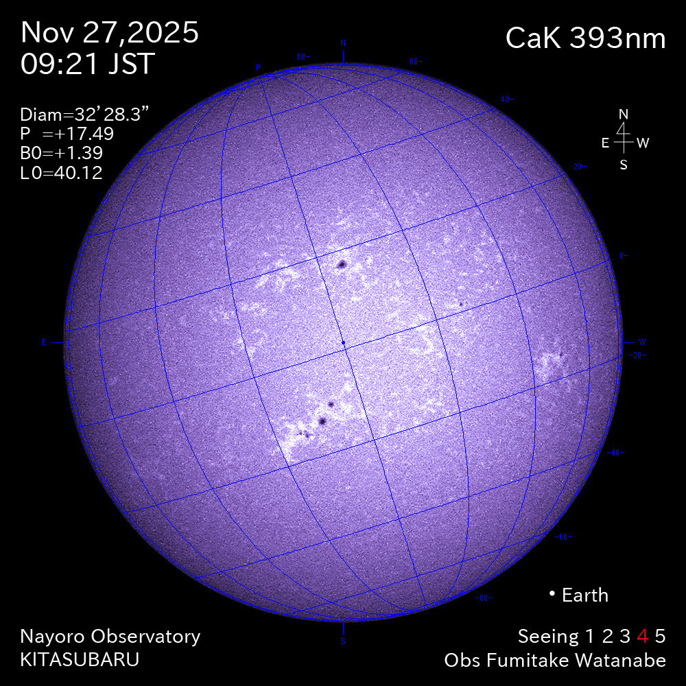 2025年11月27日 CaK波長の太陽