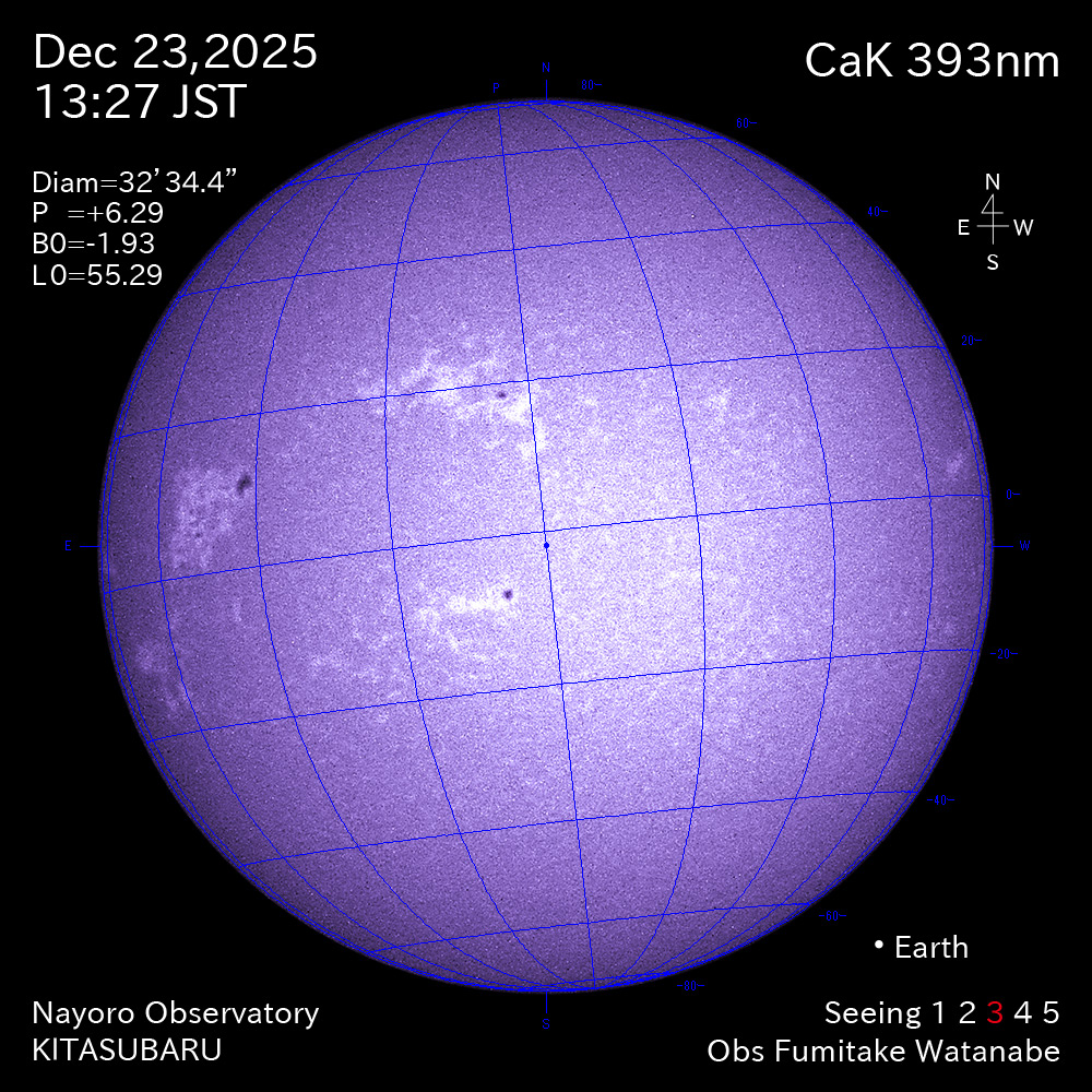2025年12月23日 CaK波長の太陽