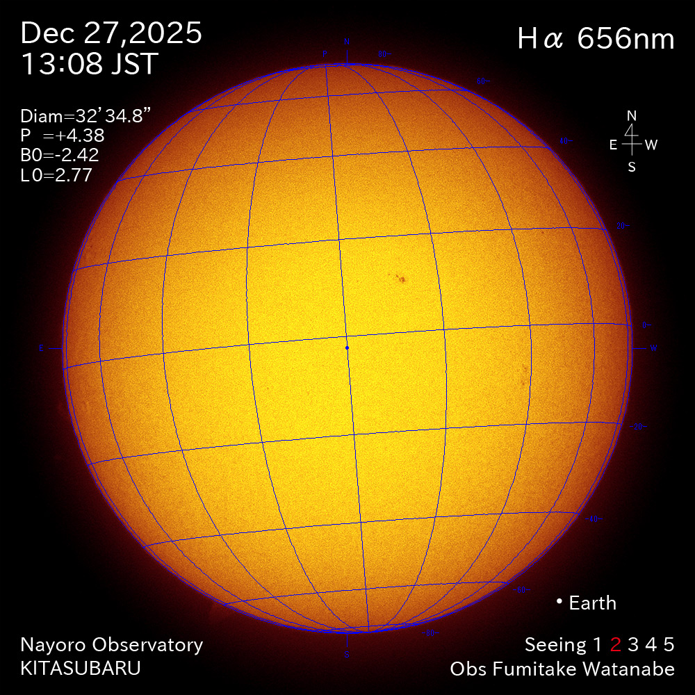 2025年12月27日 Ha波長の太陽