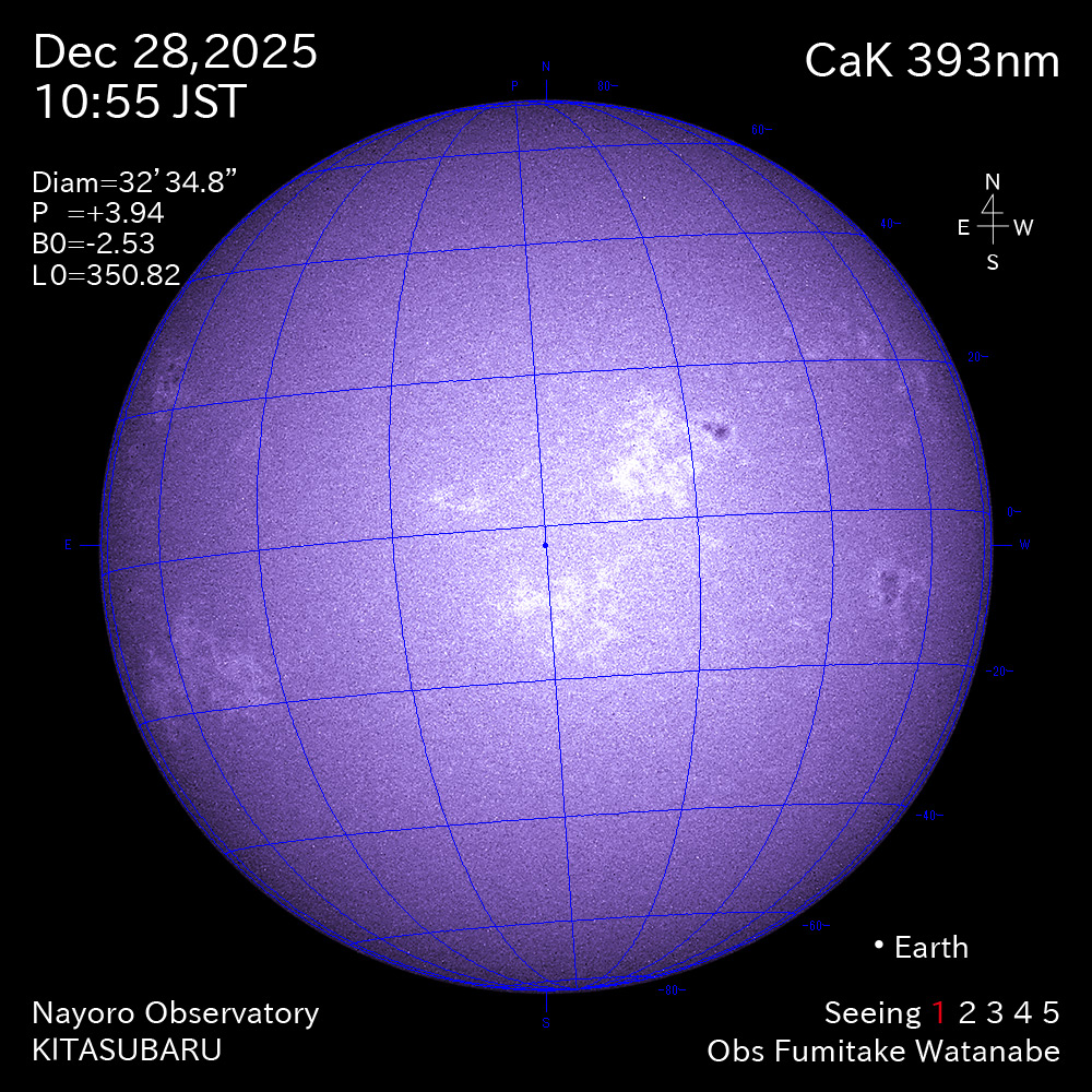 2025年12月28日 CaK波長の太陽