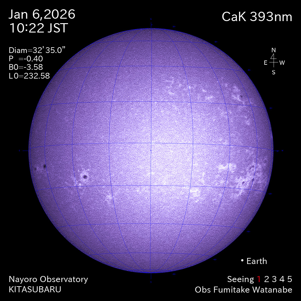 2026年1月6日 CaK波長の太陽