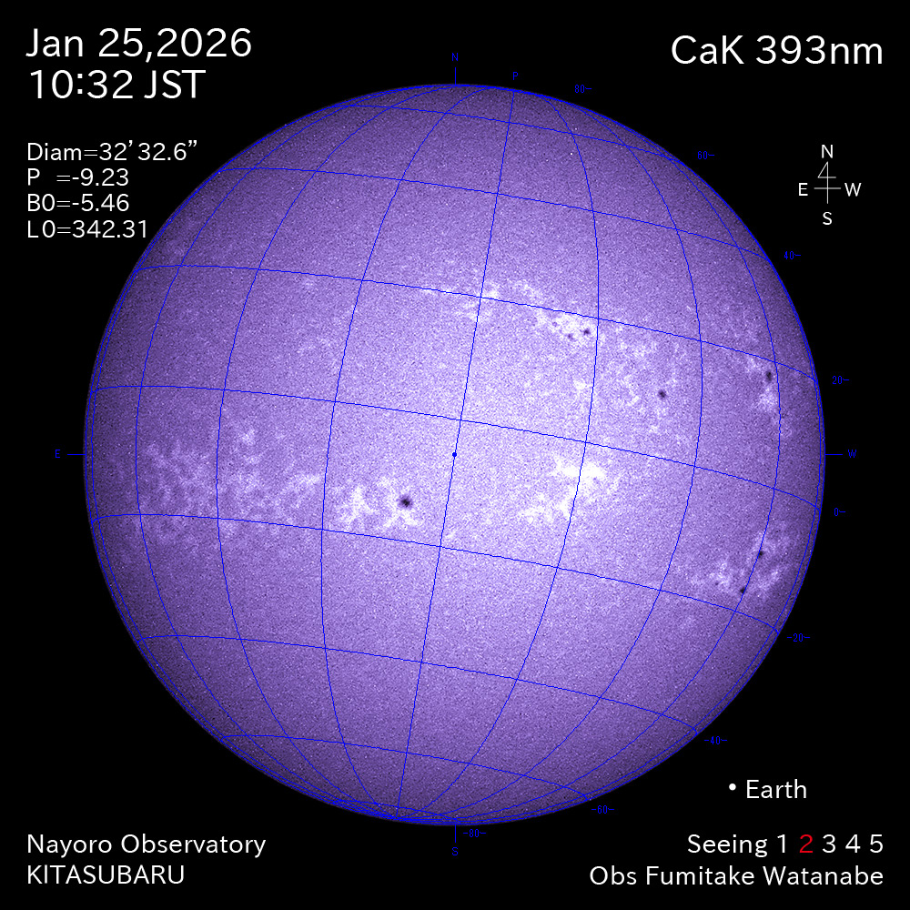 2026年1月25日 CaK波長の太陽