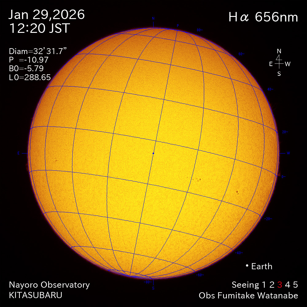2026年1月29日 Ha波長の太陽