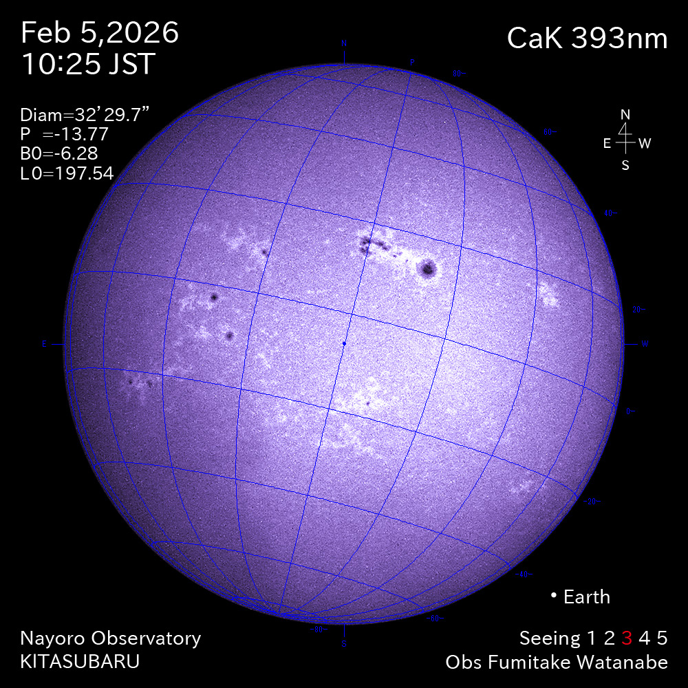 2026年2月5日 CaK波長の太陽