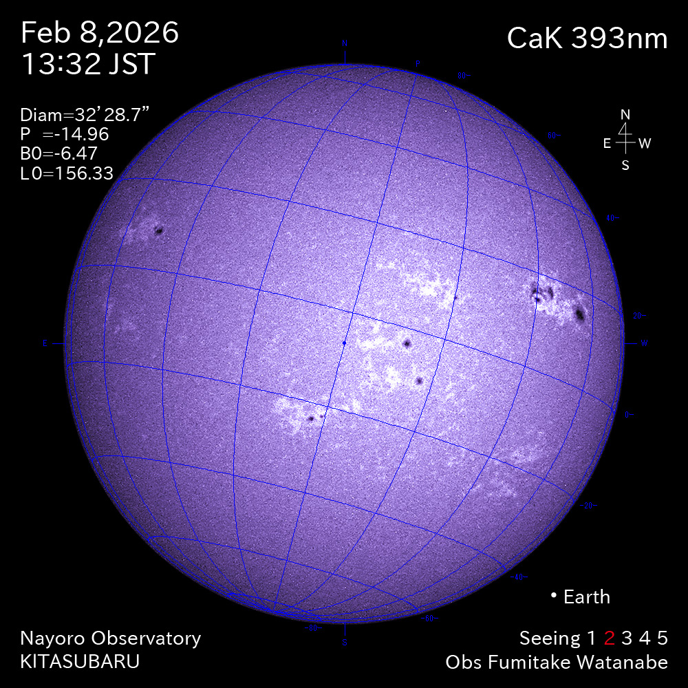 2026年2月8日 CaK波長の太陽