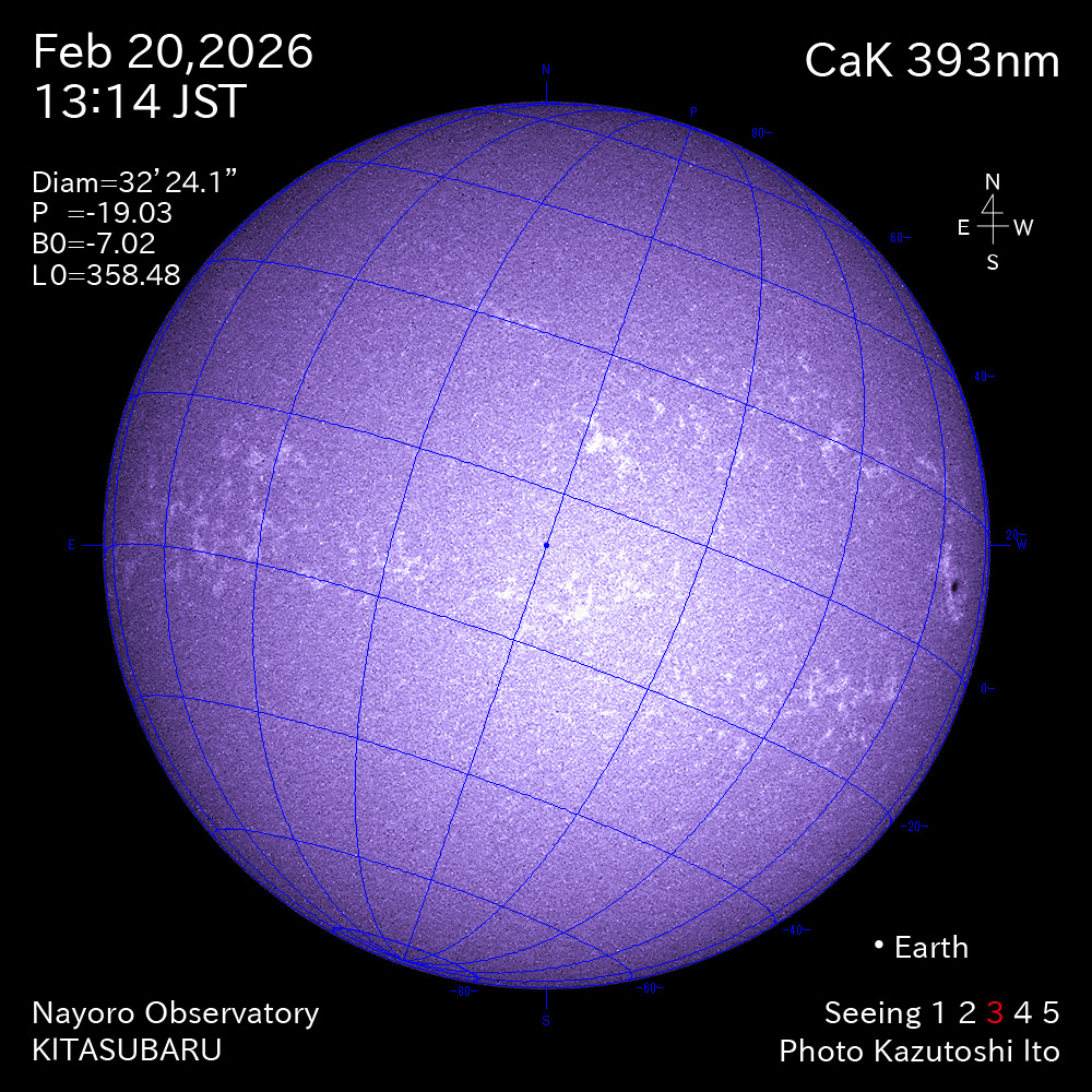 2026年2月20日 CaK波長の太陽