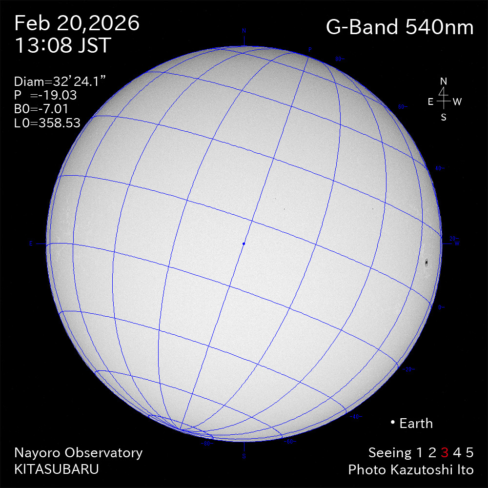 2026年2月20日 540nm波長の太陽