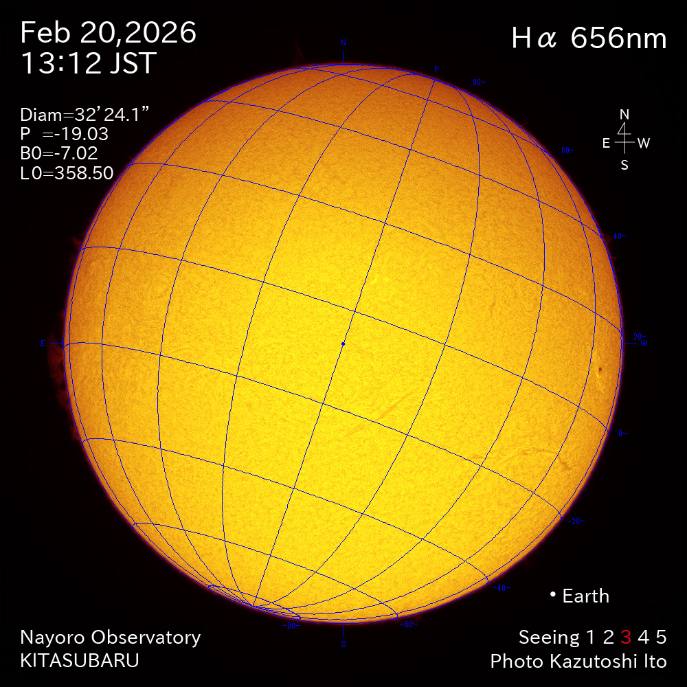 2026年2月20日 Ha波長の太陽