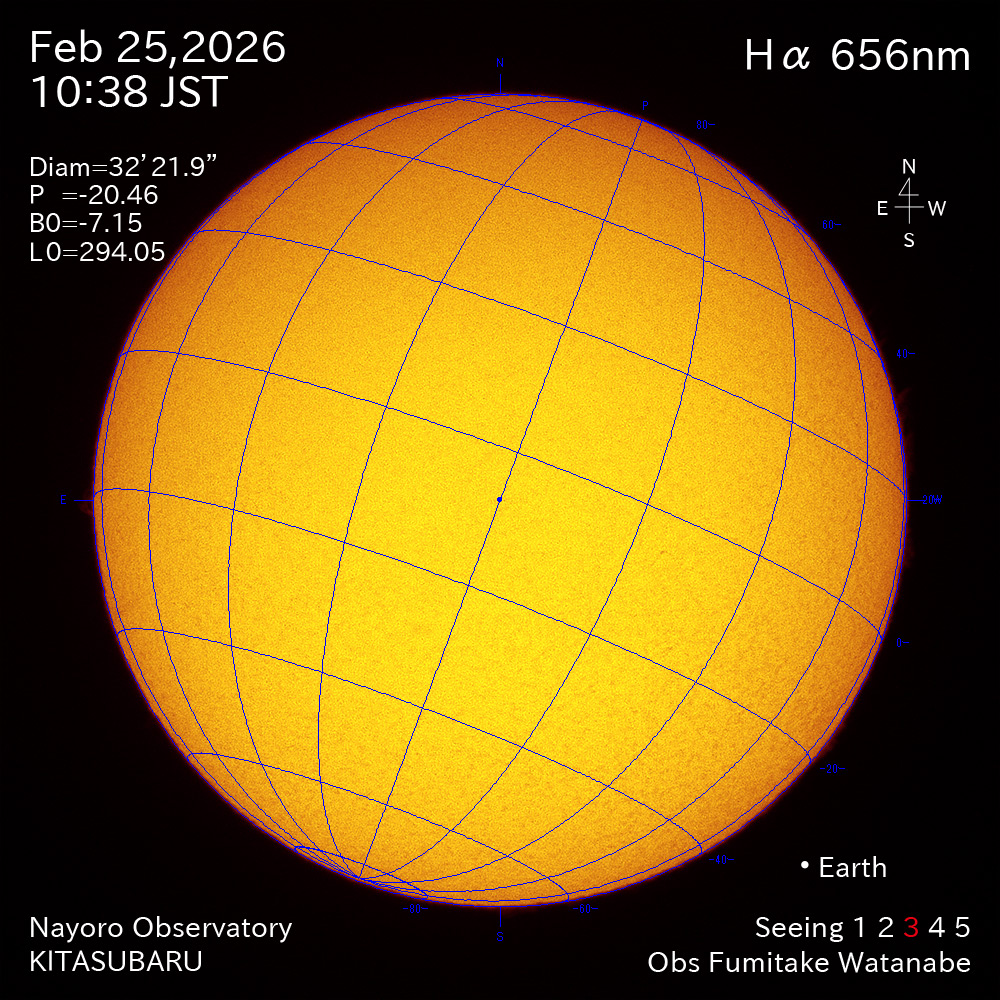 2026年2月25日 Ha波長の太陽
