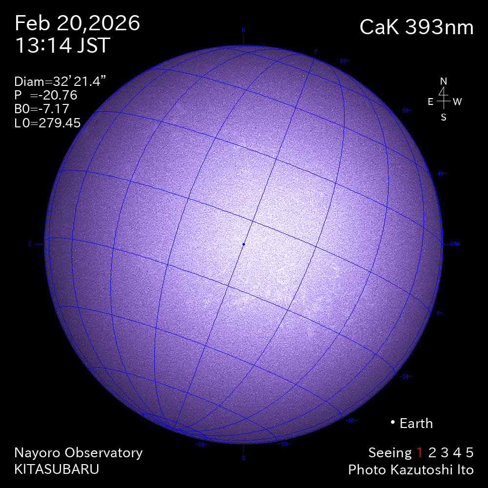 2026年2月26日 CaK波長の太陽
