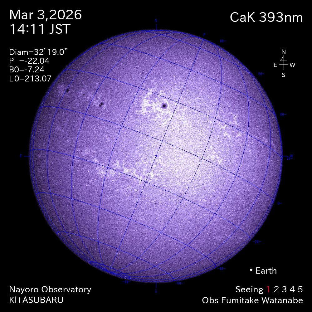 2026年3月3日 CaK波長の太陽