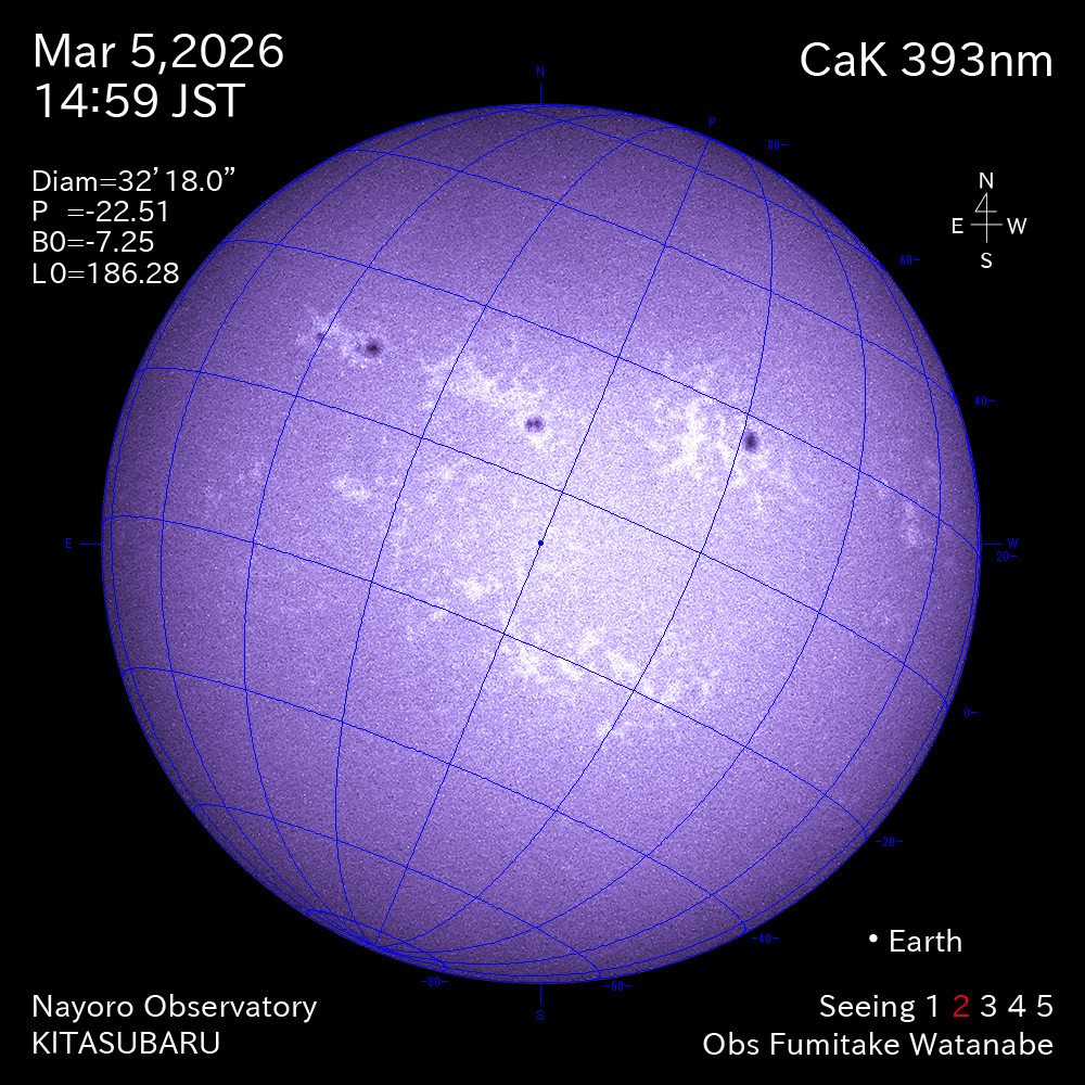 2026年3月5日 CaK波長の太陽