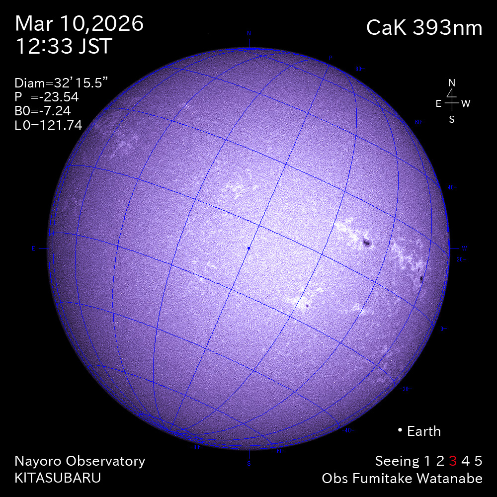 2026年3月10日 CaK波長の太陽