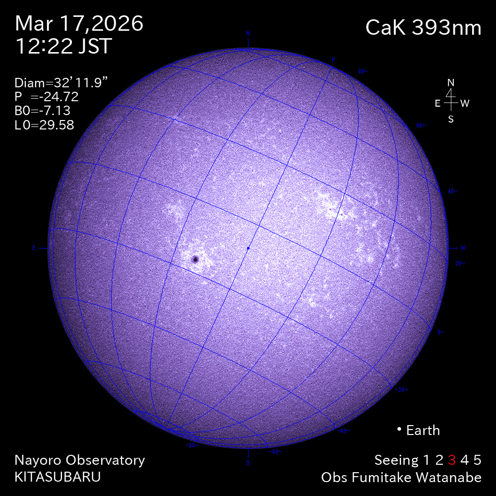 2026年3月17日 CaK波長の太陽