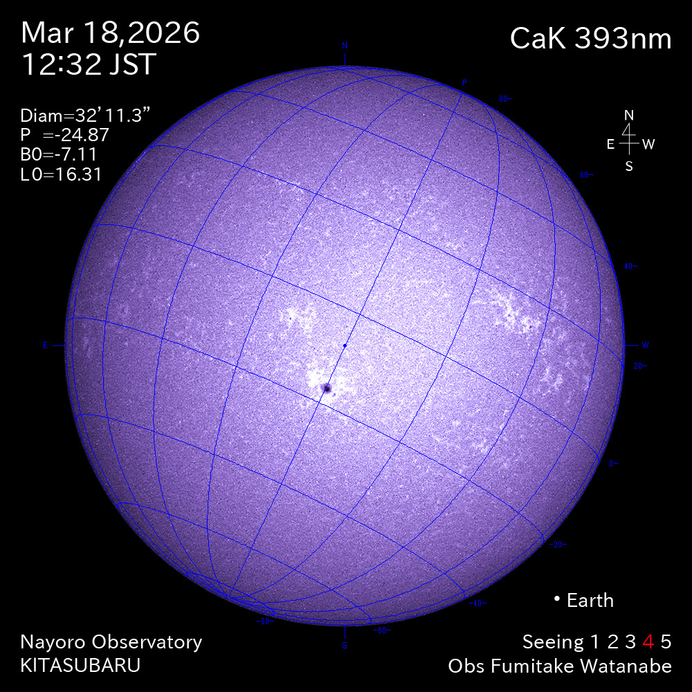 2026年3月18日 CaK波長の太陽