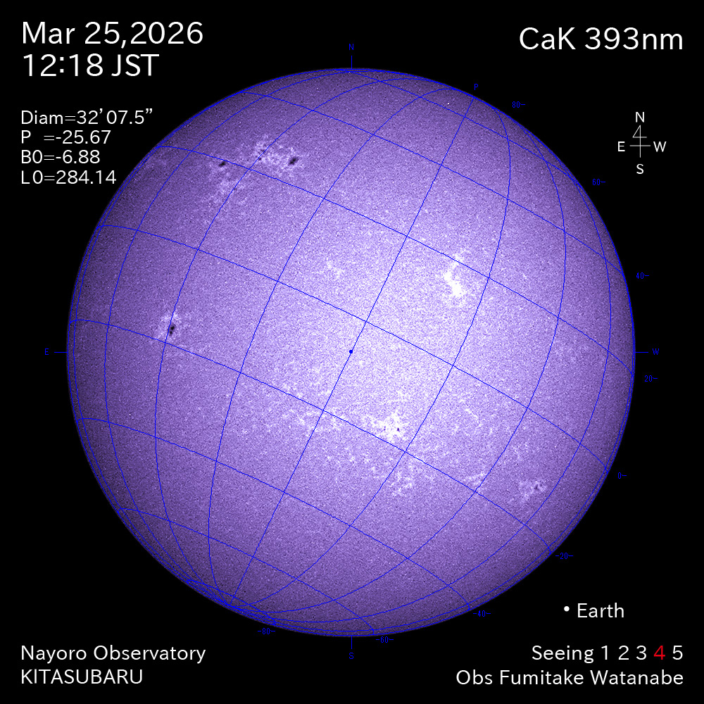 2026年3月25日 CaK波長の太陽