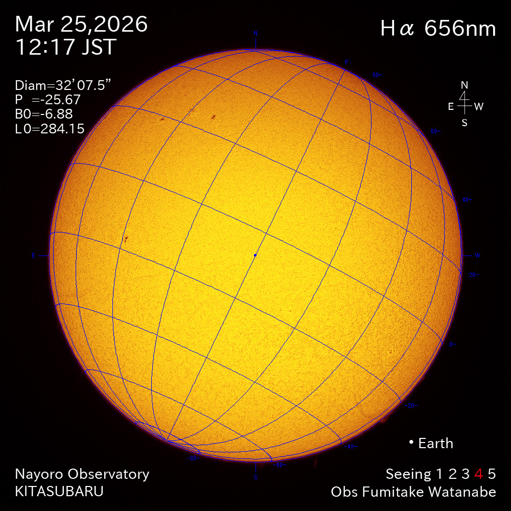 2026年3月25日 Ha波長の太陽