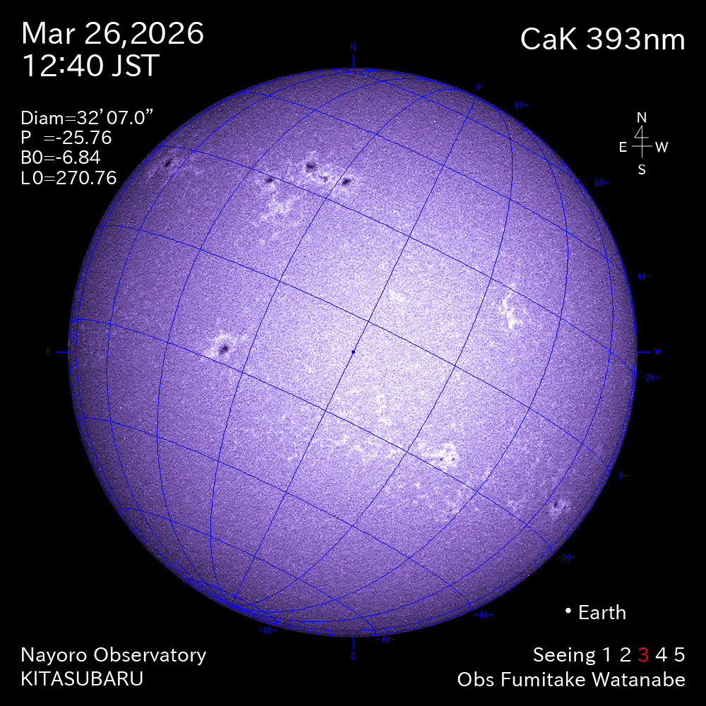 2026年3月26日 CaK波長の太陽