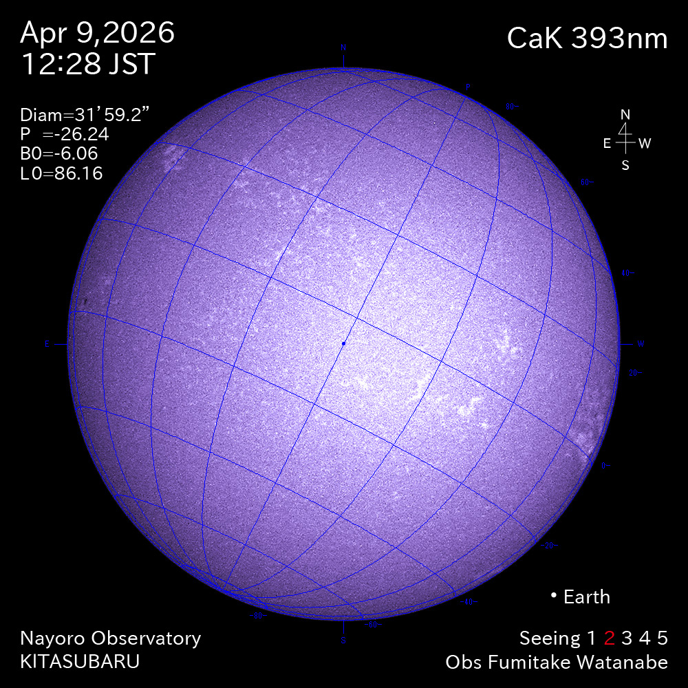 2026年4月9日 CaK波長の太陽