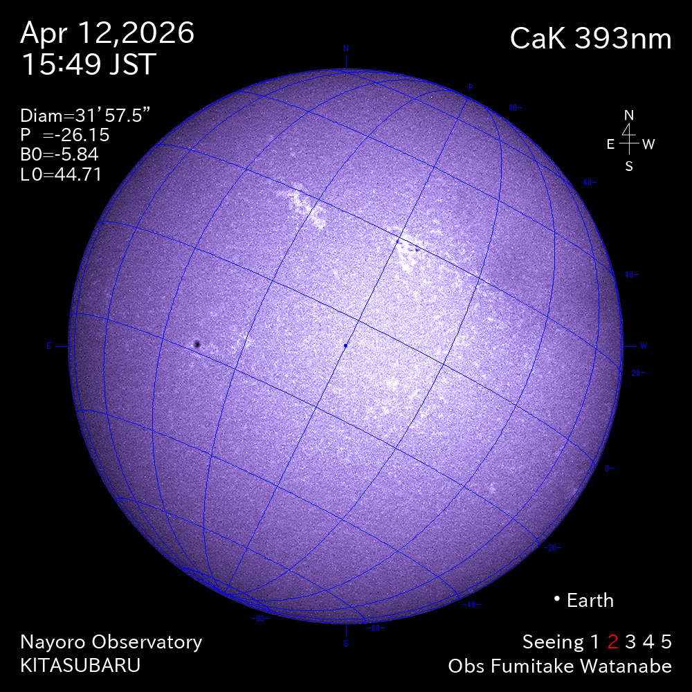 2026年4月12日 CaK波長の太陽