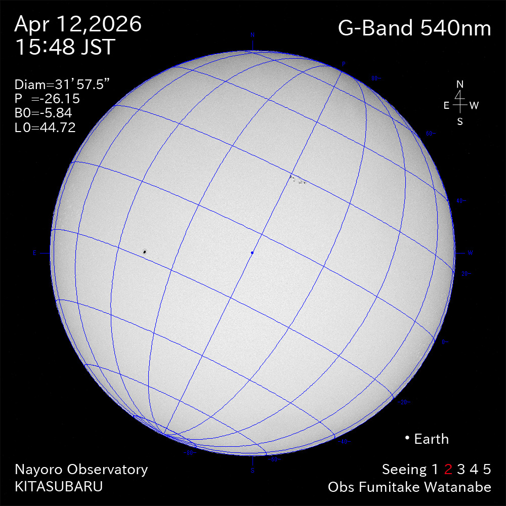 2026年4月12日 540nm波長の太陽