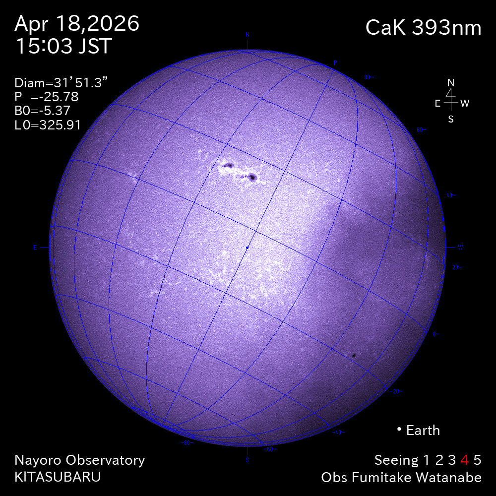 2026年4月18日 CaK波長の太陽
