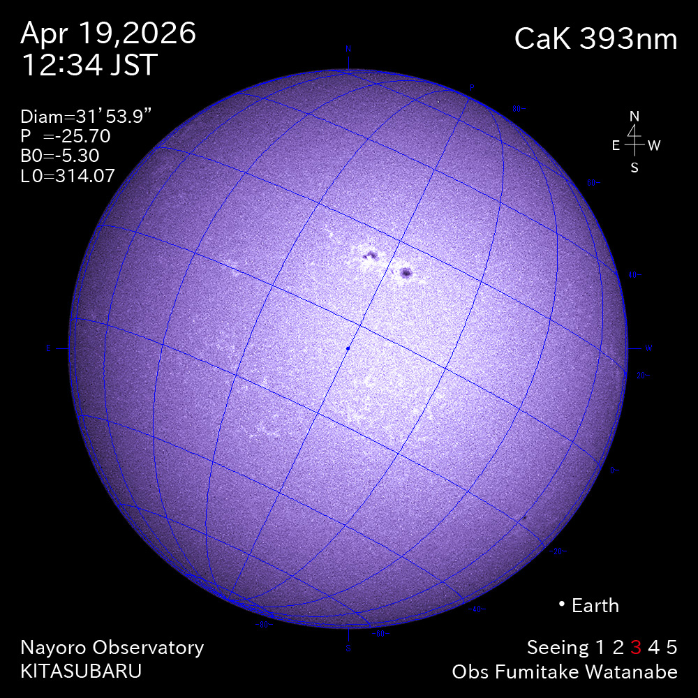 2026年4月19日 CaK波長の太陽