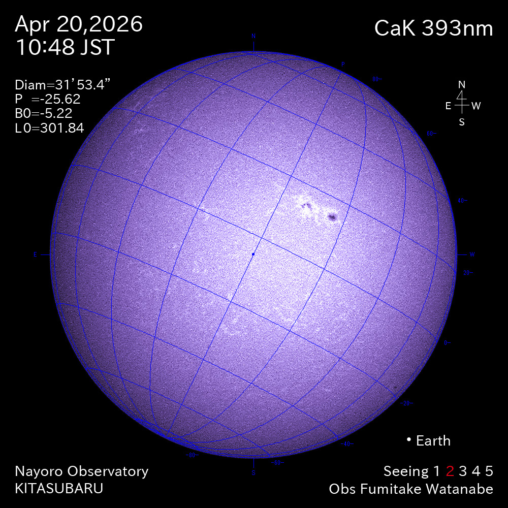 2026年4月20日 CaK波長の太陽