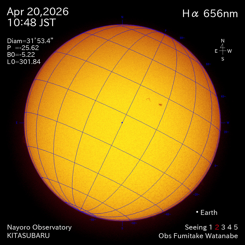2026年4月20日 Ha波長の太陽