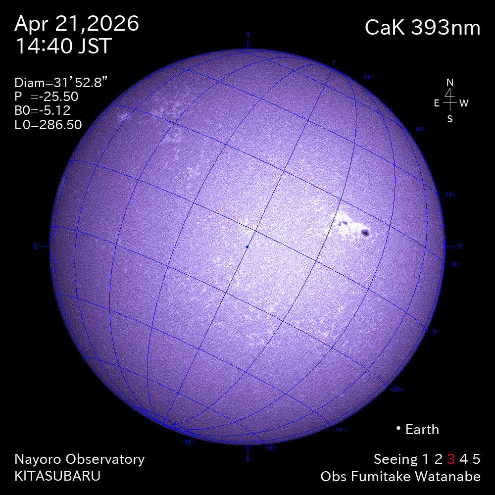 2026年4月21日 CaK波長の太陽