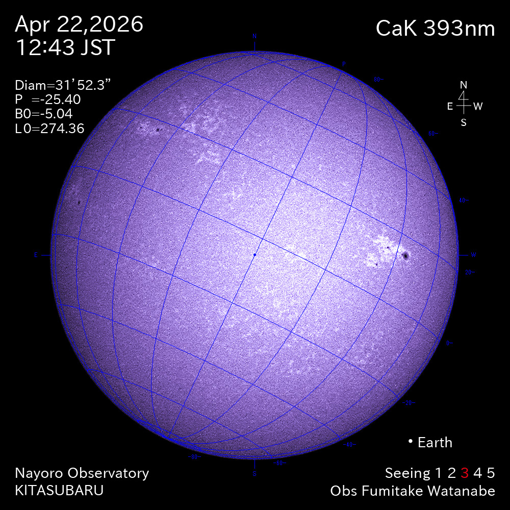2026年4月22日 CaK波長の太陽