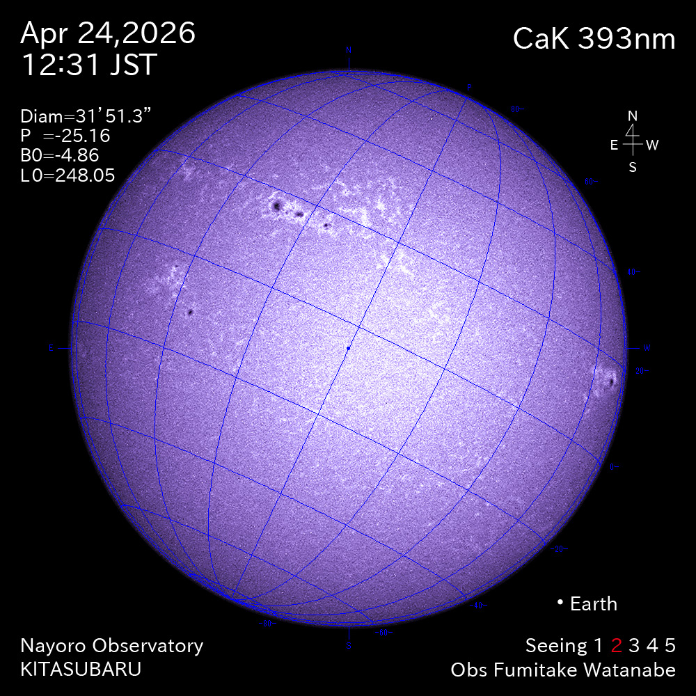 2026年4月24日 CaK波長の太陽