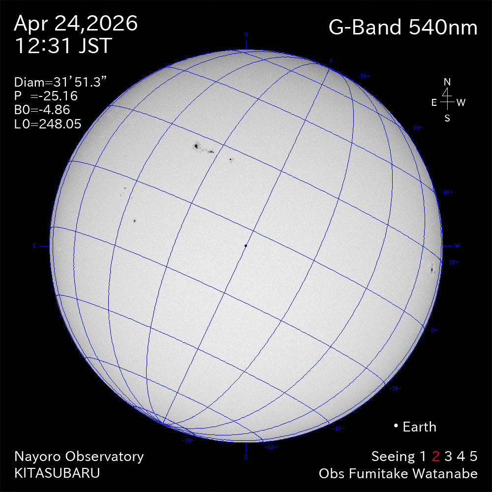 2026年4月24日 540nm波長の太陽
