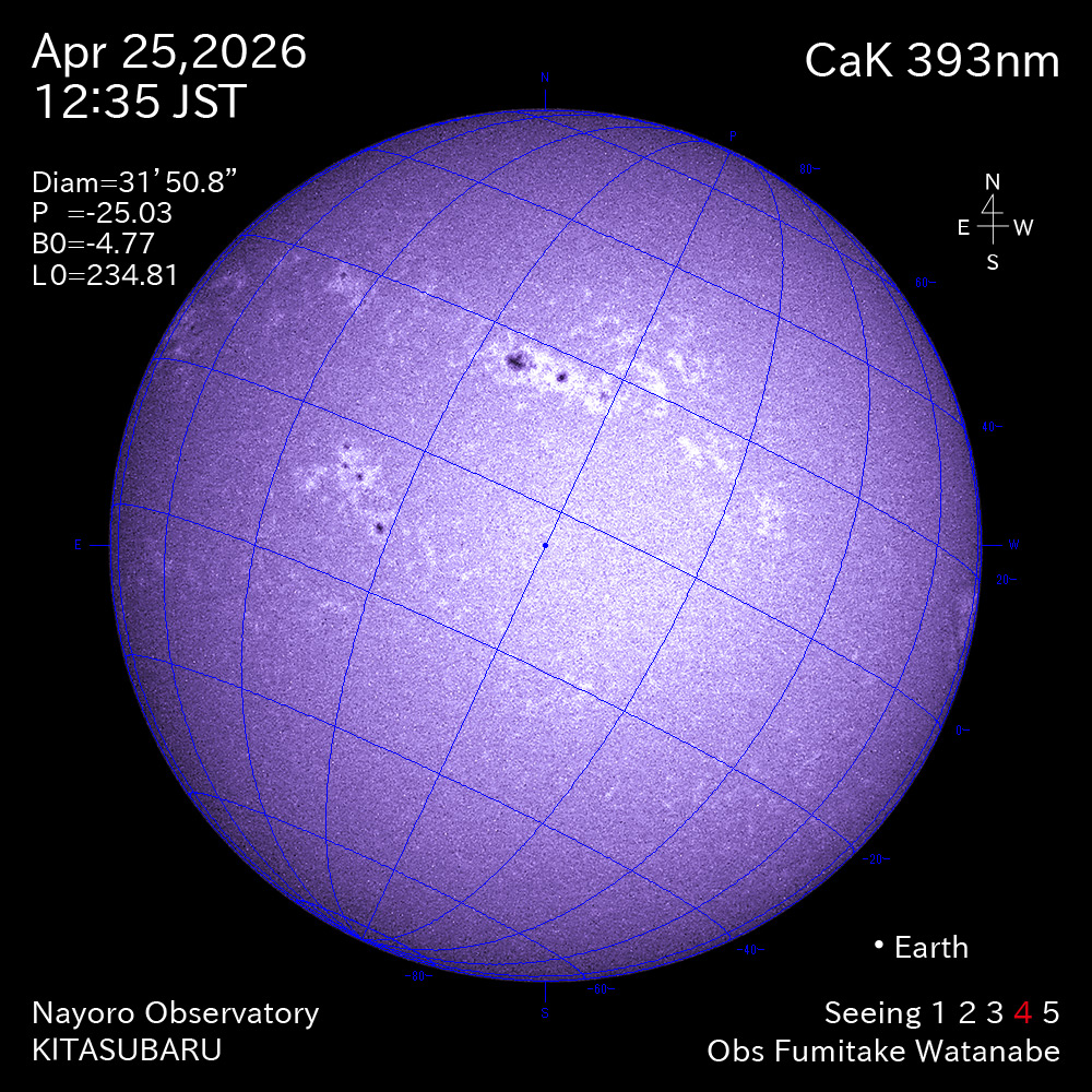 2026年4月25日 CaK波長の太陽