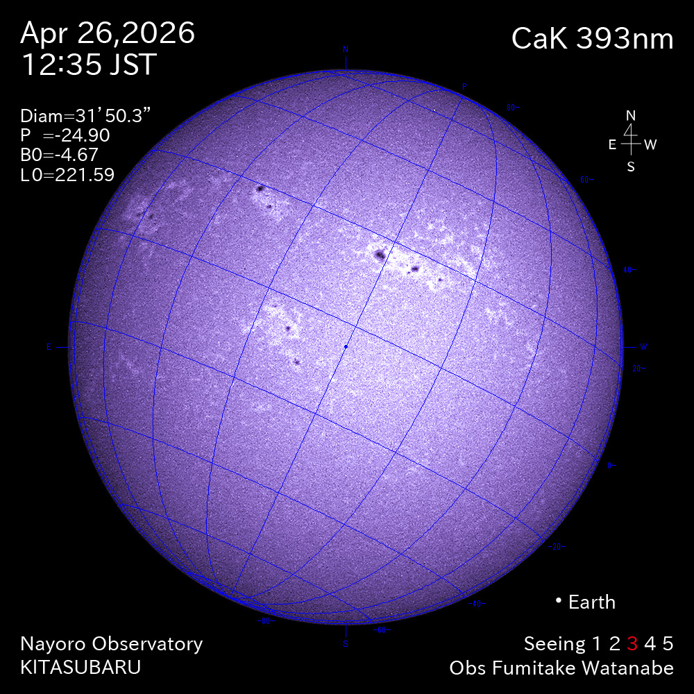 2026年4月26日 CaK波長の太陽