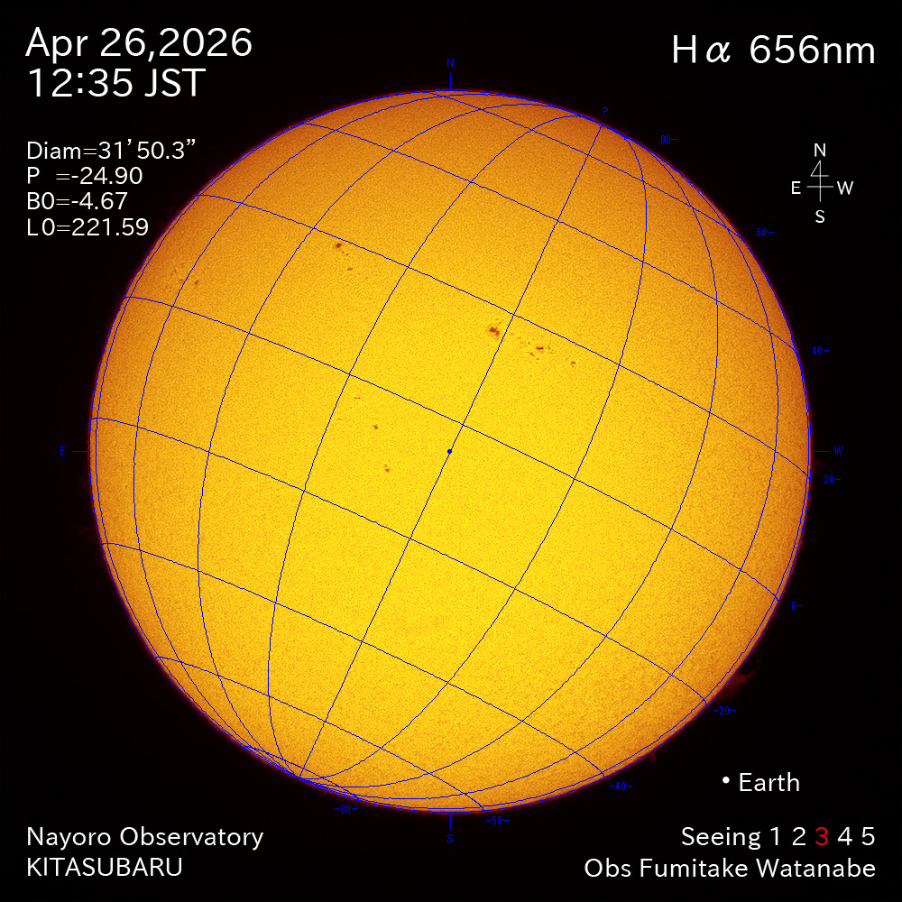 2026年4月26日 Ha波長の太陽