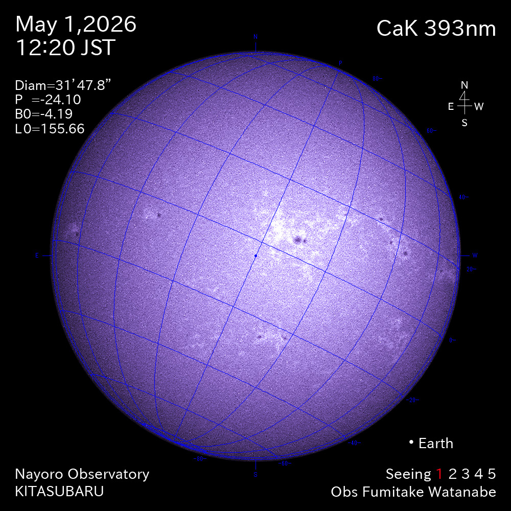 2026年5月1日 CaK波長の太陽