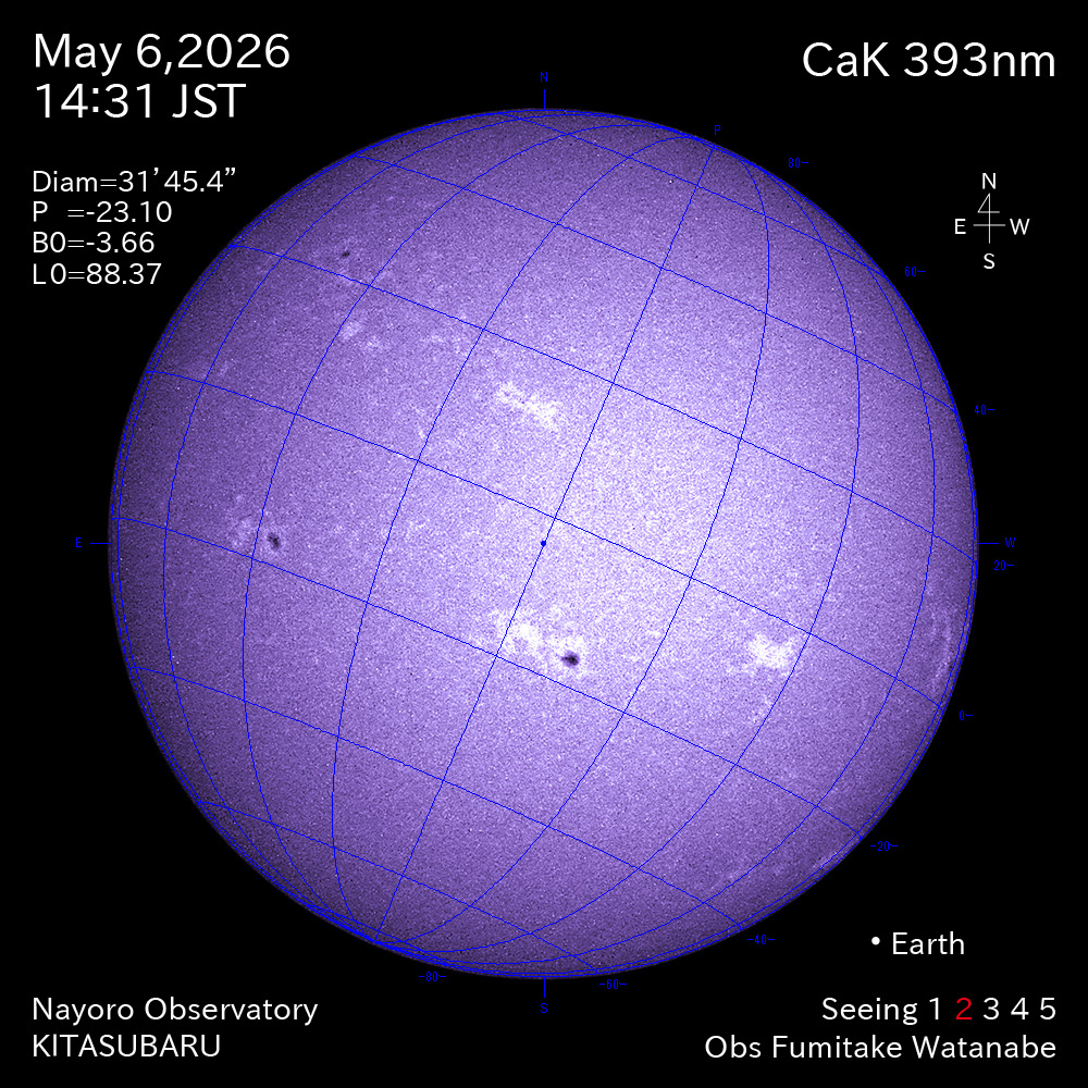 2026年5月6日 CaK波長の太陽
