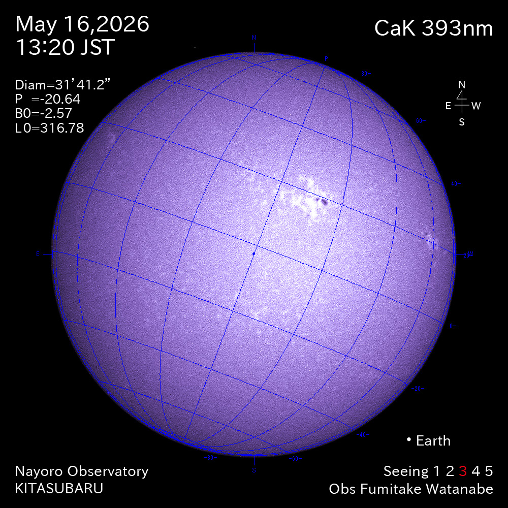 2026年5月16日 CaK波長の太陽