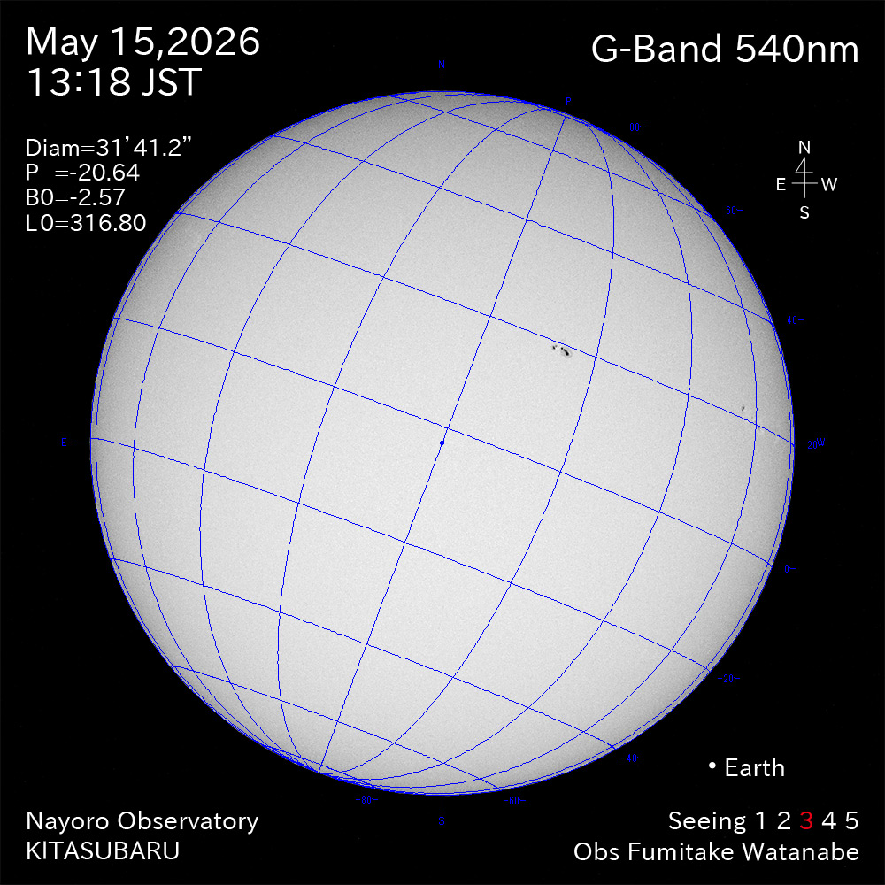 2026年5月16日 540nm波長の太陽