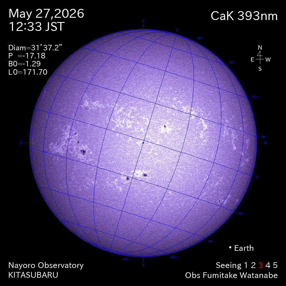 2026年5月27日 CaK波長の太陽