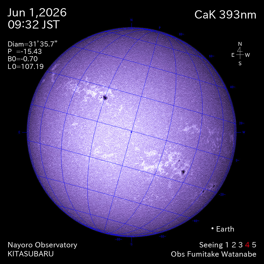 2026年6月1日 CaK波長の太陽