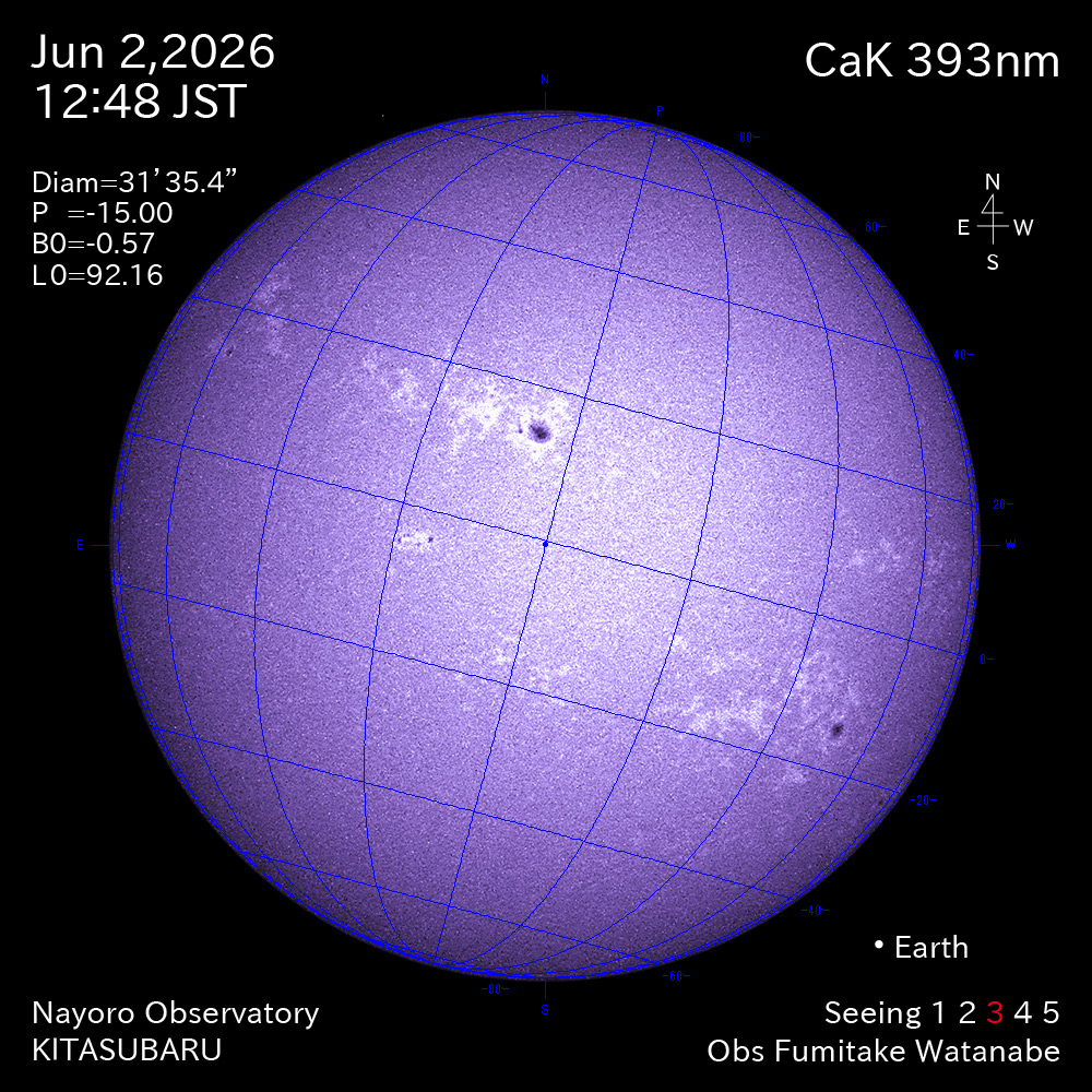 2026年6月2日 CaK波長の太陽