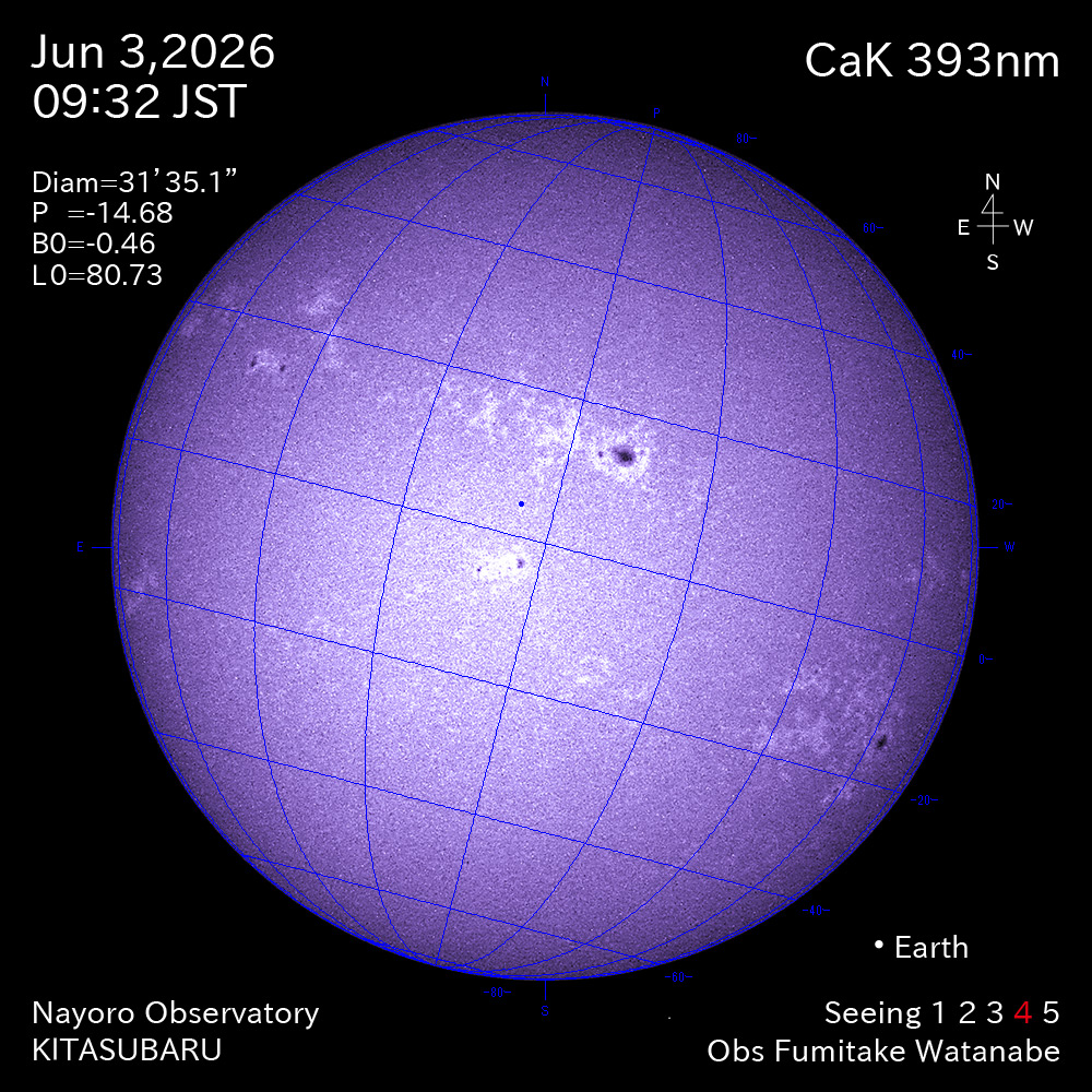2026年6月3日 CaK波長の太陽