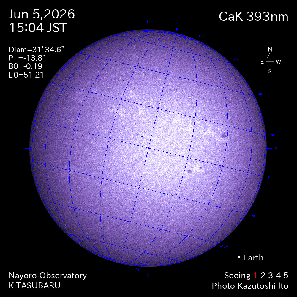 2026年6月5日 CaK波長の太陽