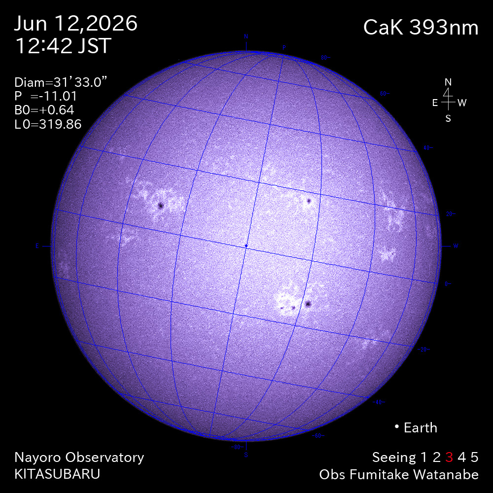 2026年6月12日 CaK波長の太陽